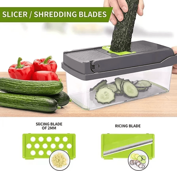 GearUP VC14 Premium 14-in-1 Vegetable and Fruits Multifuction Cutting Slicer Kitchen Tools - Image 2