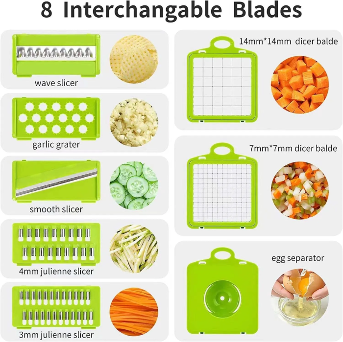 GearUP VC14 Premium 14-in-1 Vegetable and Fruits Multifuction Cutting Slicer Kitchen Tools - Image 6